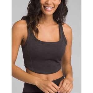 Prana Becksa Bralette Corset Sports Bra in Heather Black Women’s Medium